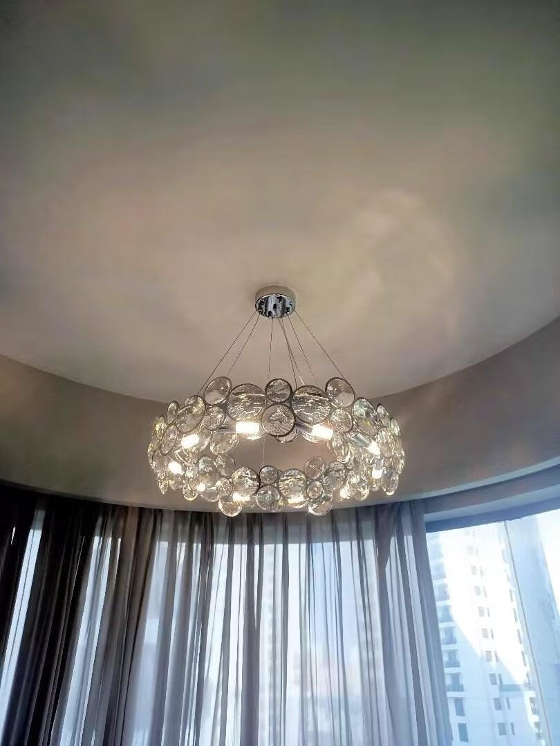 Customer photo review of Chrome Crystal Chandelier, Low Profile, 17 cm High, Round or Oval