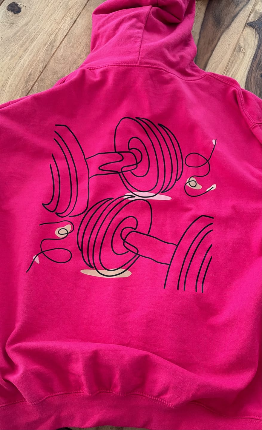 Customer photo review of Dumbbells Hoodie PINK