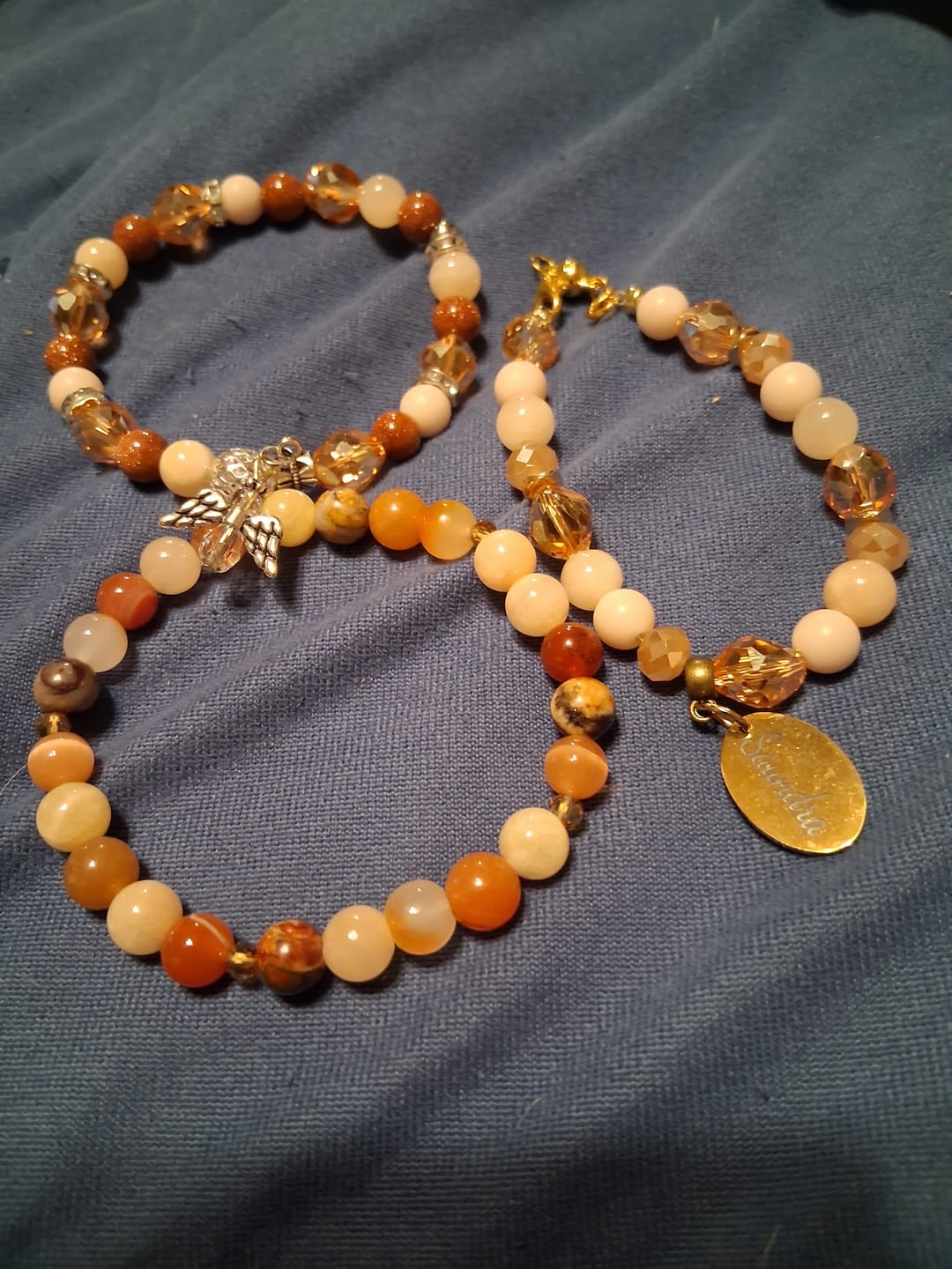 Customer photo review of 15.5" 8mm/10mm peach yellow dyed jade Round beads