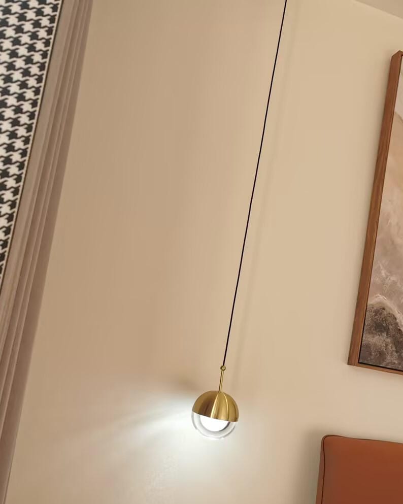 Customer photo review of Half Clear Glass Pendant Lamp, Tilting Shade, Integrated LED