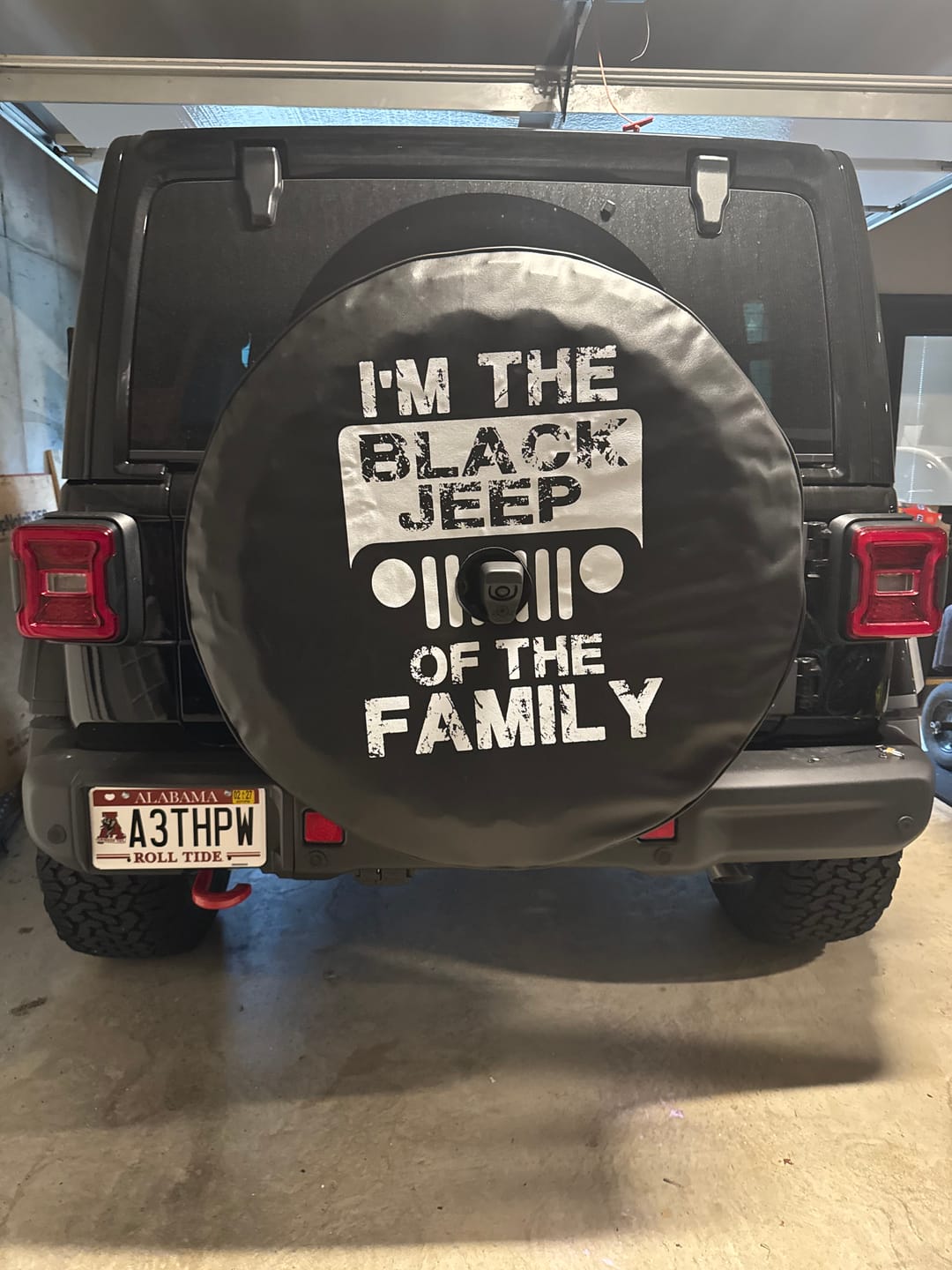 Customer photo review of I'm the Black Jeep of the Family - Jeep Spare Tire Cover Design - Made in USA