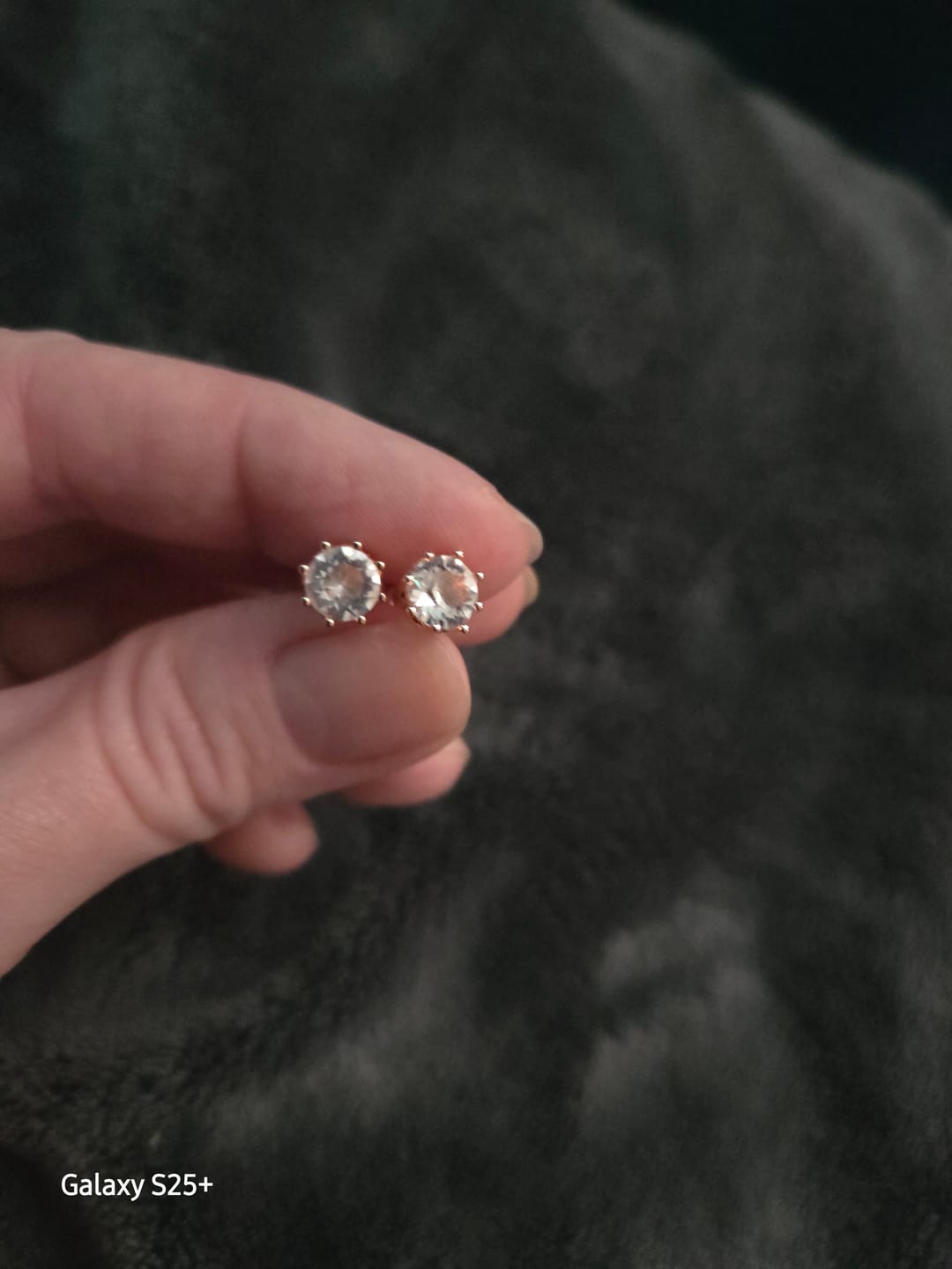 Customer photo review of Eden 18k White Gold Plated Crystal Stud Earrings with Swarovski Crystals