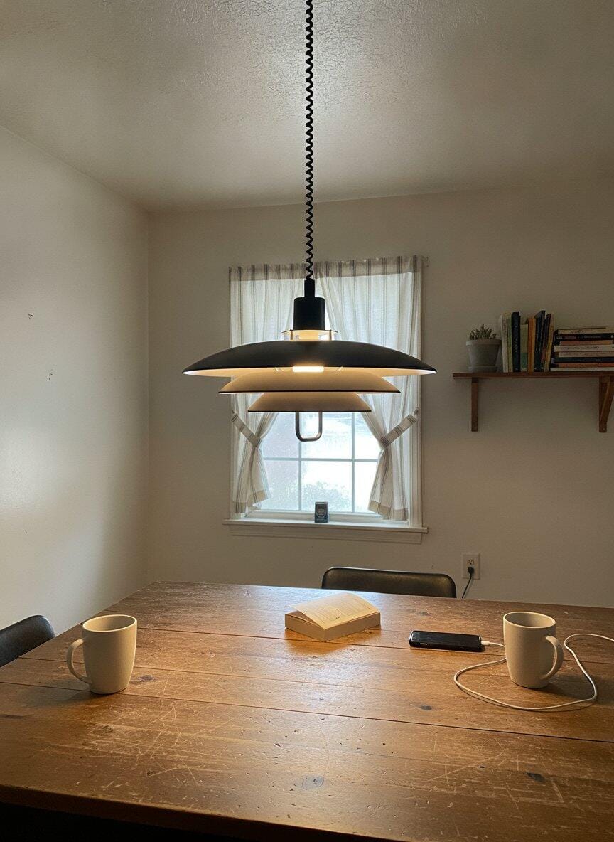 Customer photo review of Modern Pendant Light, Aluminium Concentric Screens, 50 cm