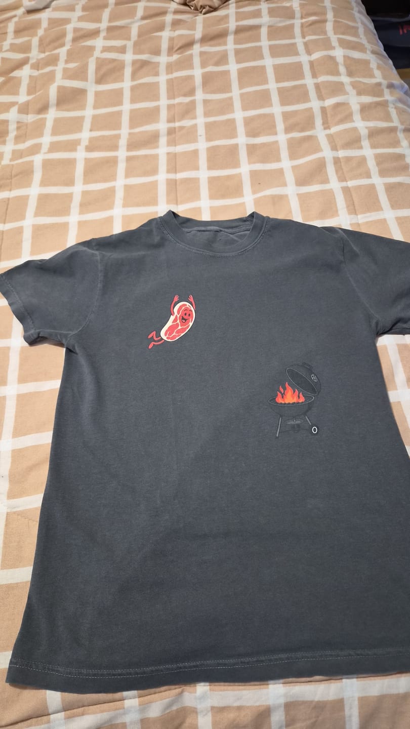 Customer photo review of Steak Dive — Premium Tee