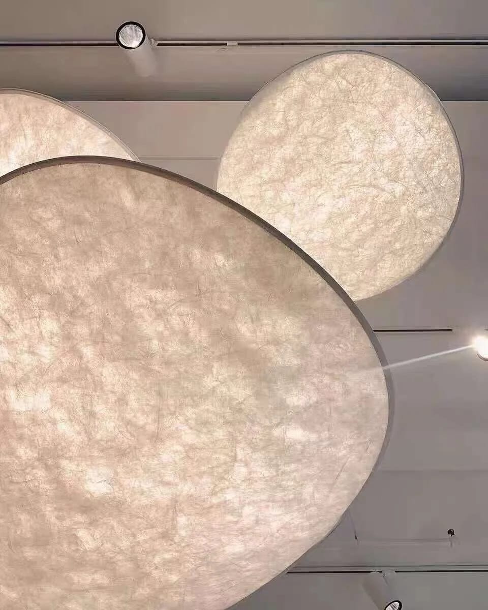 Customer photo review of Wavy Cloud Pendant Light, White Fabric Shade, LED, 30–100 cm