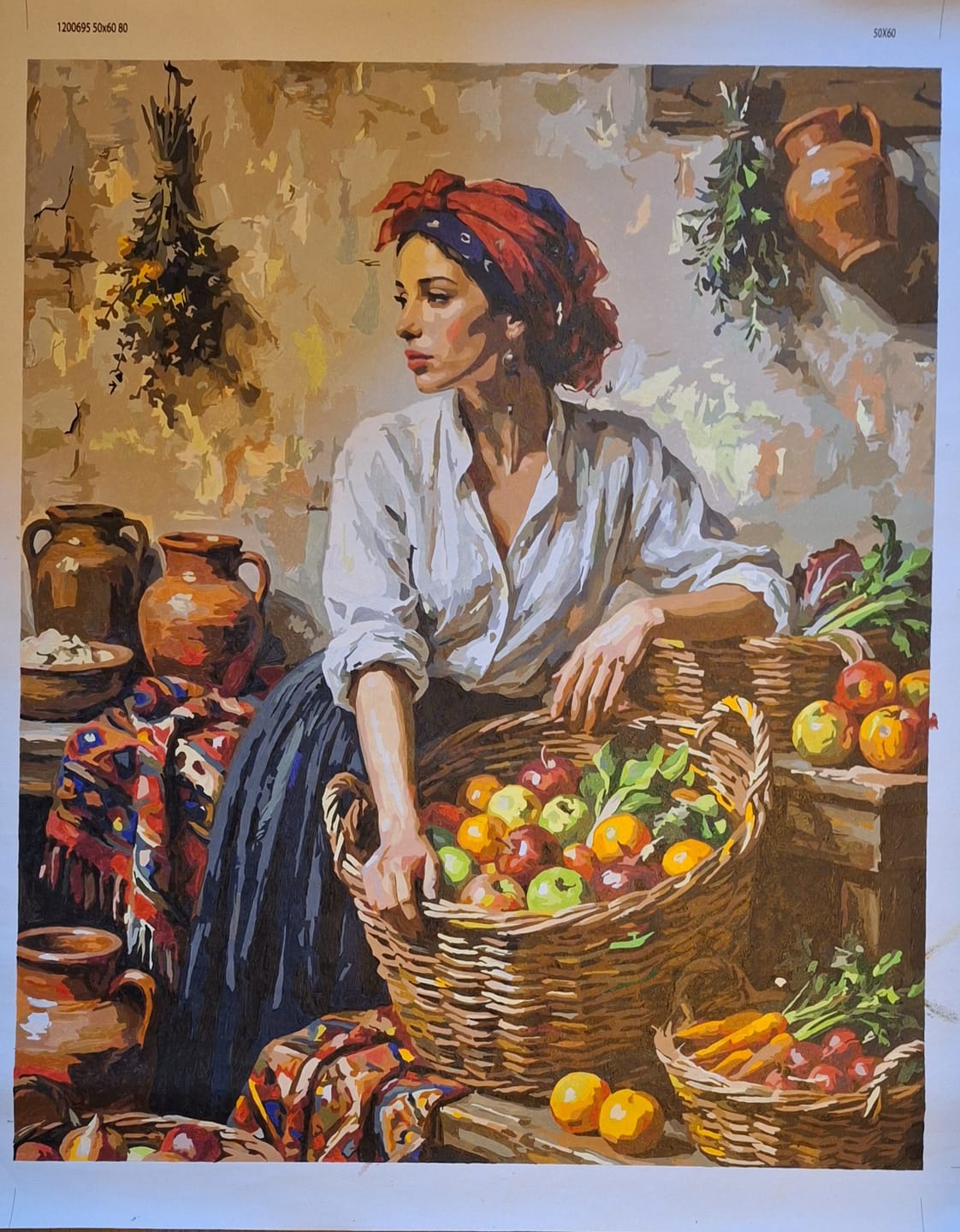 Customer photo review of Village Harvest Woman (80 Color Paint by Numbers)
