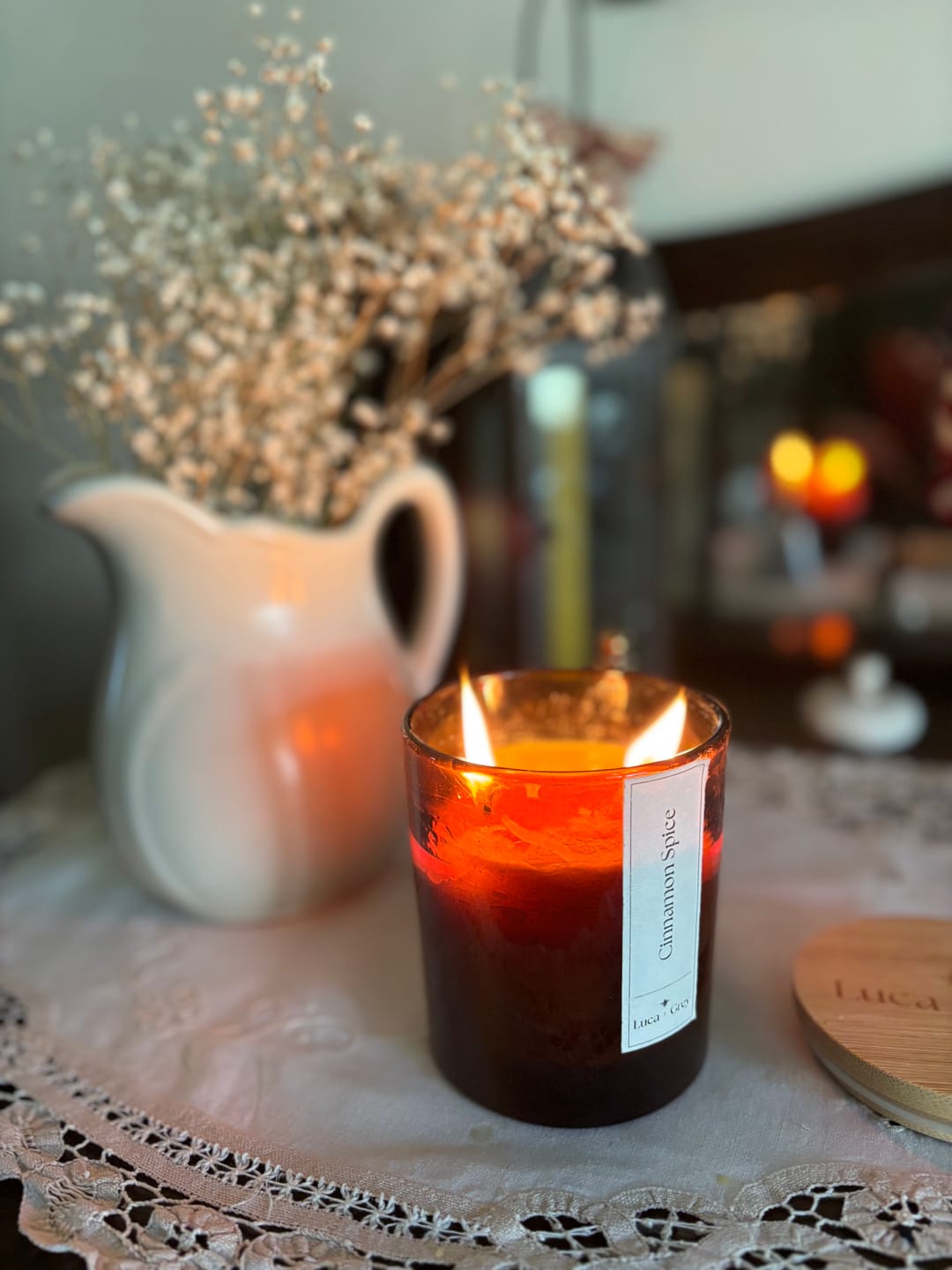 Customer photo review of Cinnamon + Spice Beeswax Candle
