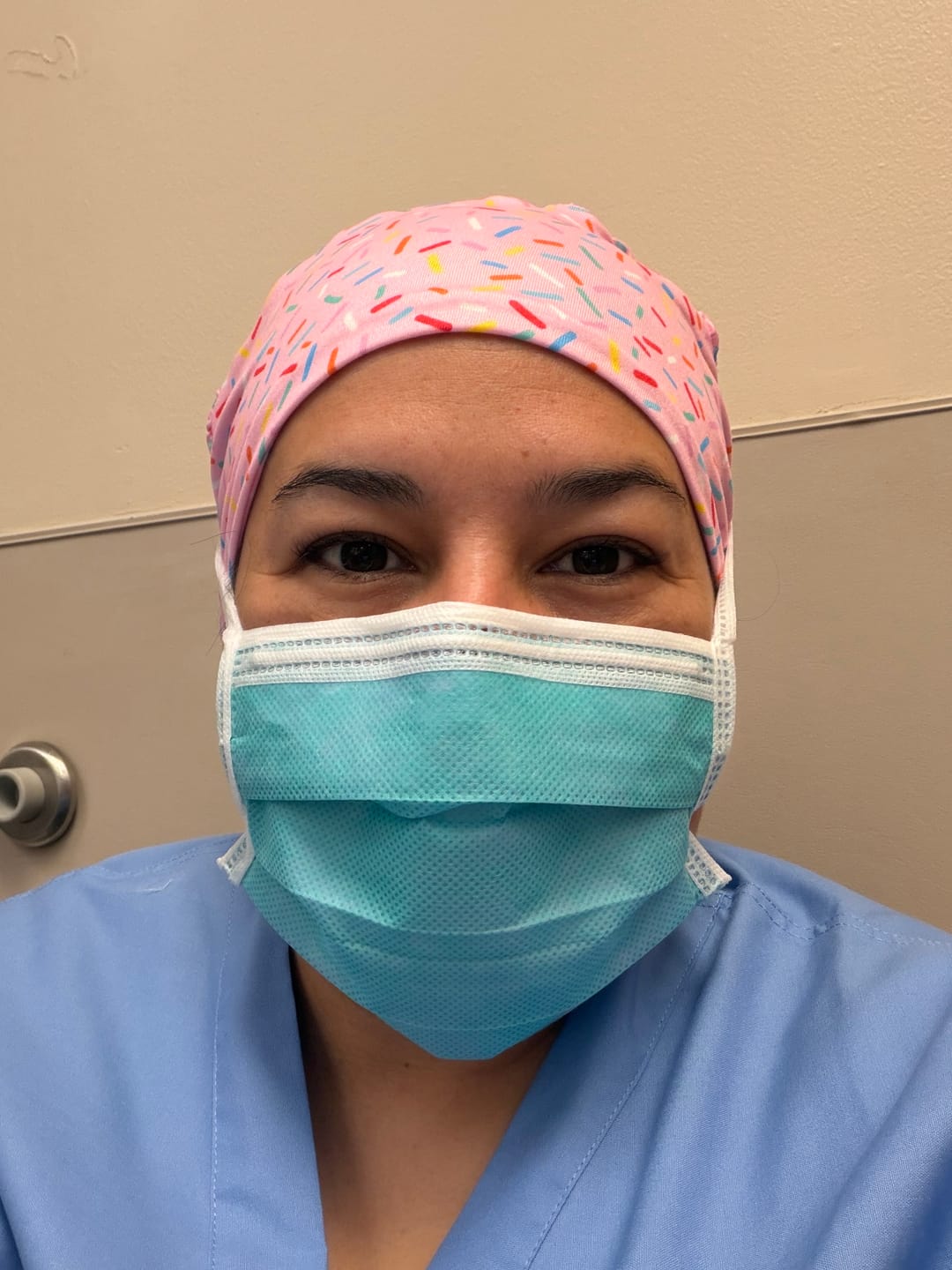 Customer photo review of CloudCaps Scrub Cap | Sprinkle Kindness