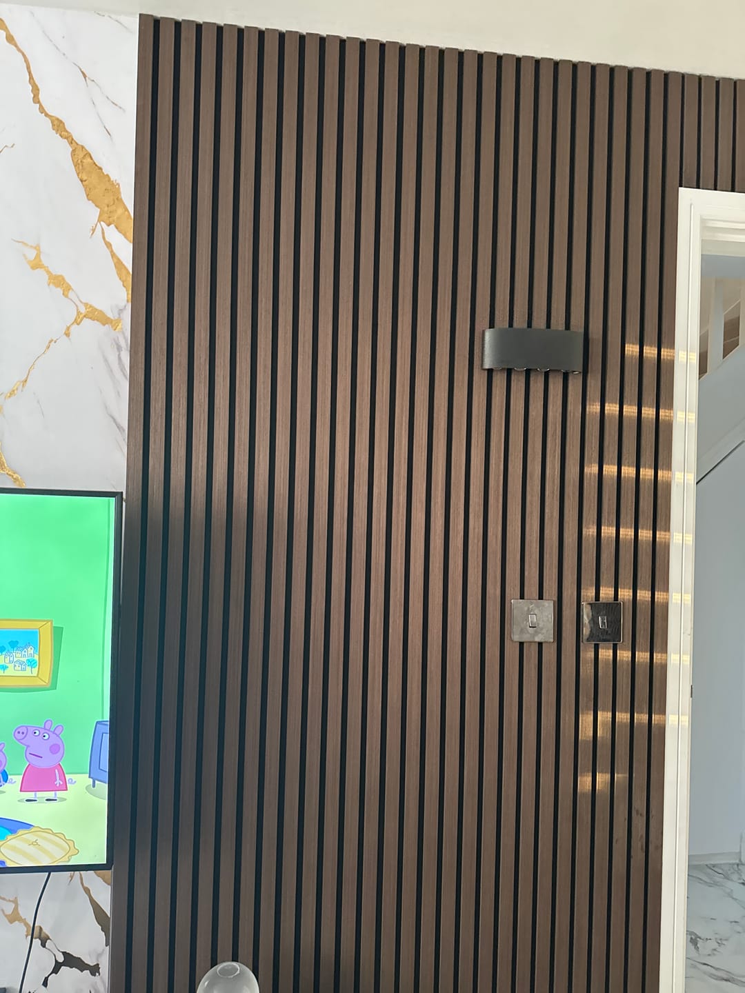 Customer photo review of Premium White Gold Gloss Shower Wall Panel - 1M x 2.4M