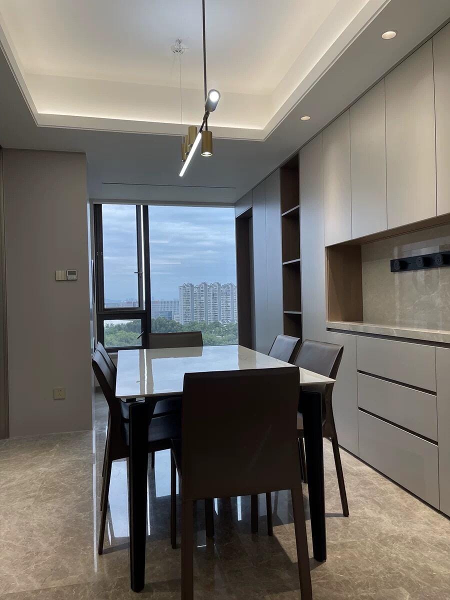 Customer photo review of Black Pendant Light, Long Integrated LED Strip, Iron Aluminium