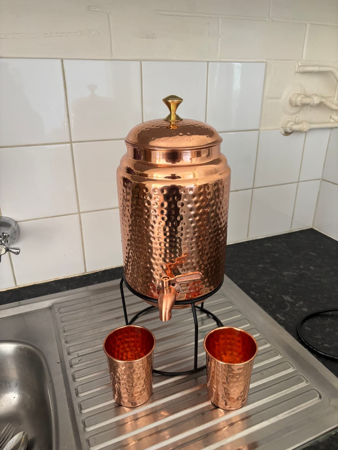 Customer photo review of 5L Pure Copper Water Dispenser with 300ml Cups & Stand