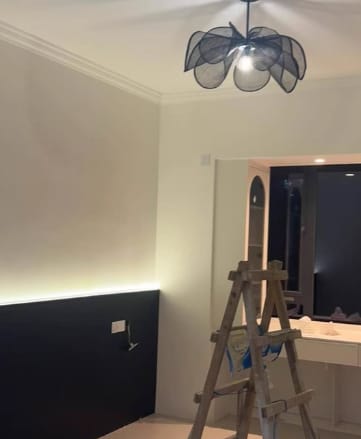 Customer photo review of Woven Abaca Pendant Light, Gold Frame, Bloom Shade, 50 to 80 cm
