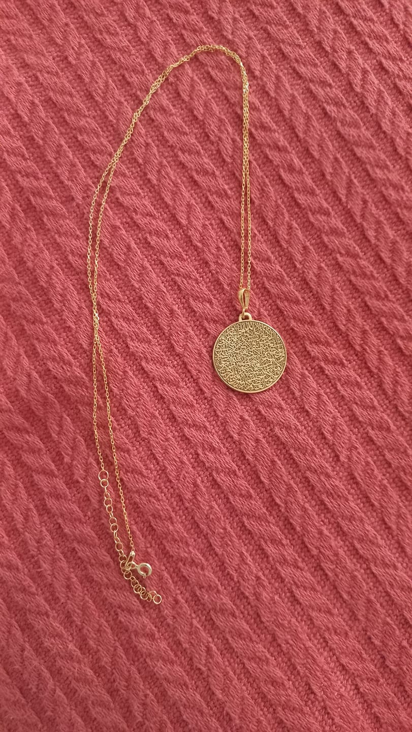 Customer photo review of Ayetel Kürsi Yuvarlak Gümüş Kolye