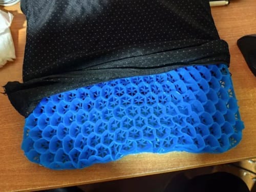 Customer photo review of Cojín de gel viscoelástico con forma de panal