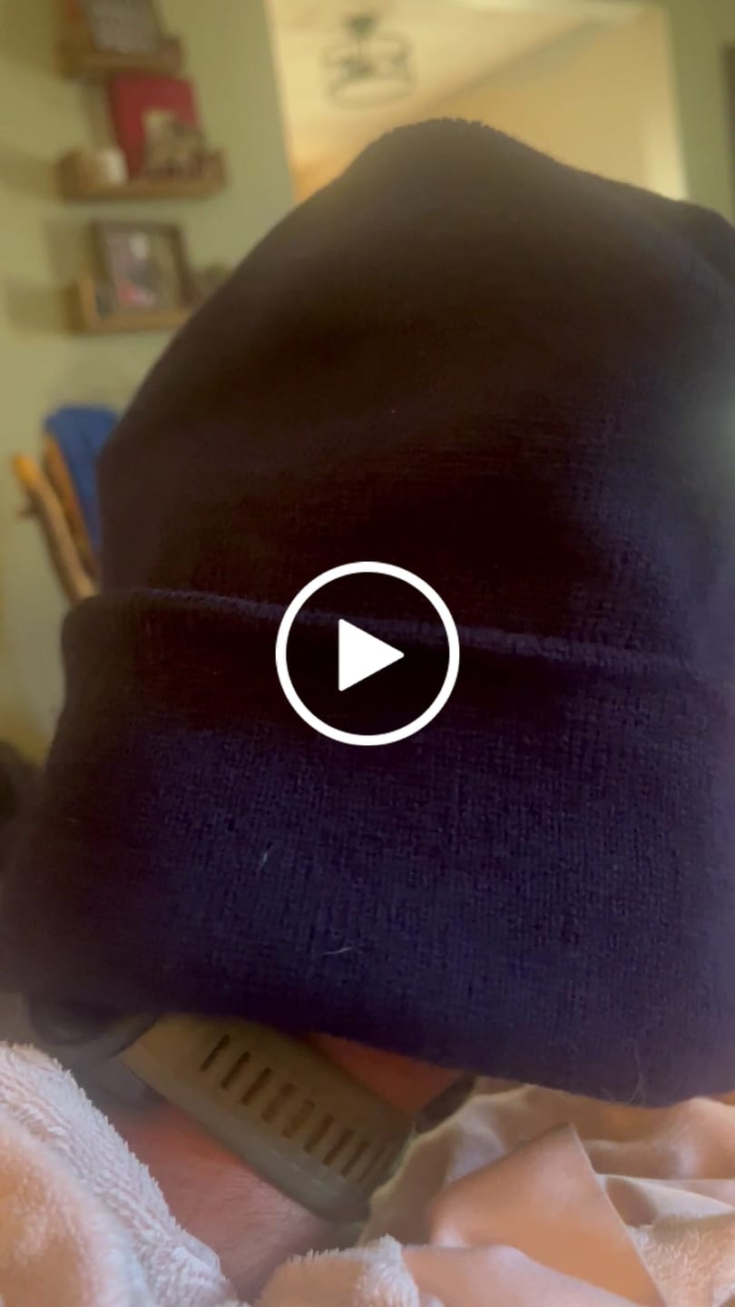 Customer video review of Custom Leather Patch Beanies