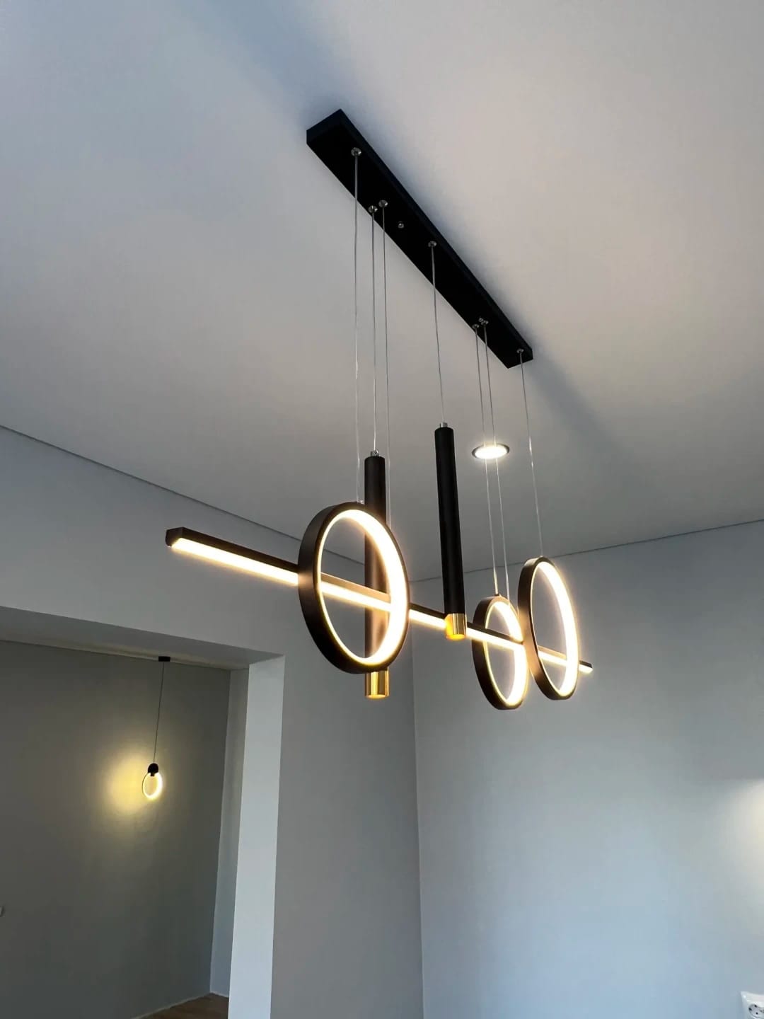 Customer photo review of Rings and Bars Linear Pendant Light, Aluminium, Integrated LED