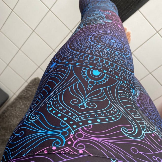 Customer photo review of Teal Mandala Print Yoga Pants