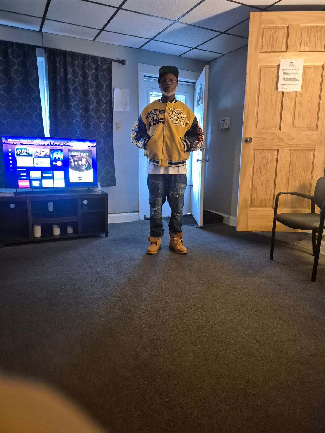 Customer photo review of Vale Forever Friday Varsity Jacket Yellow