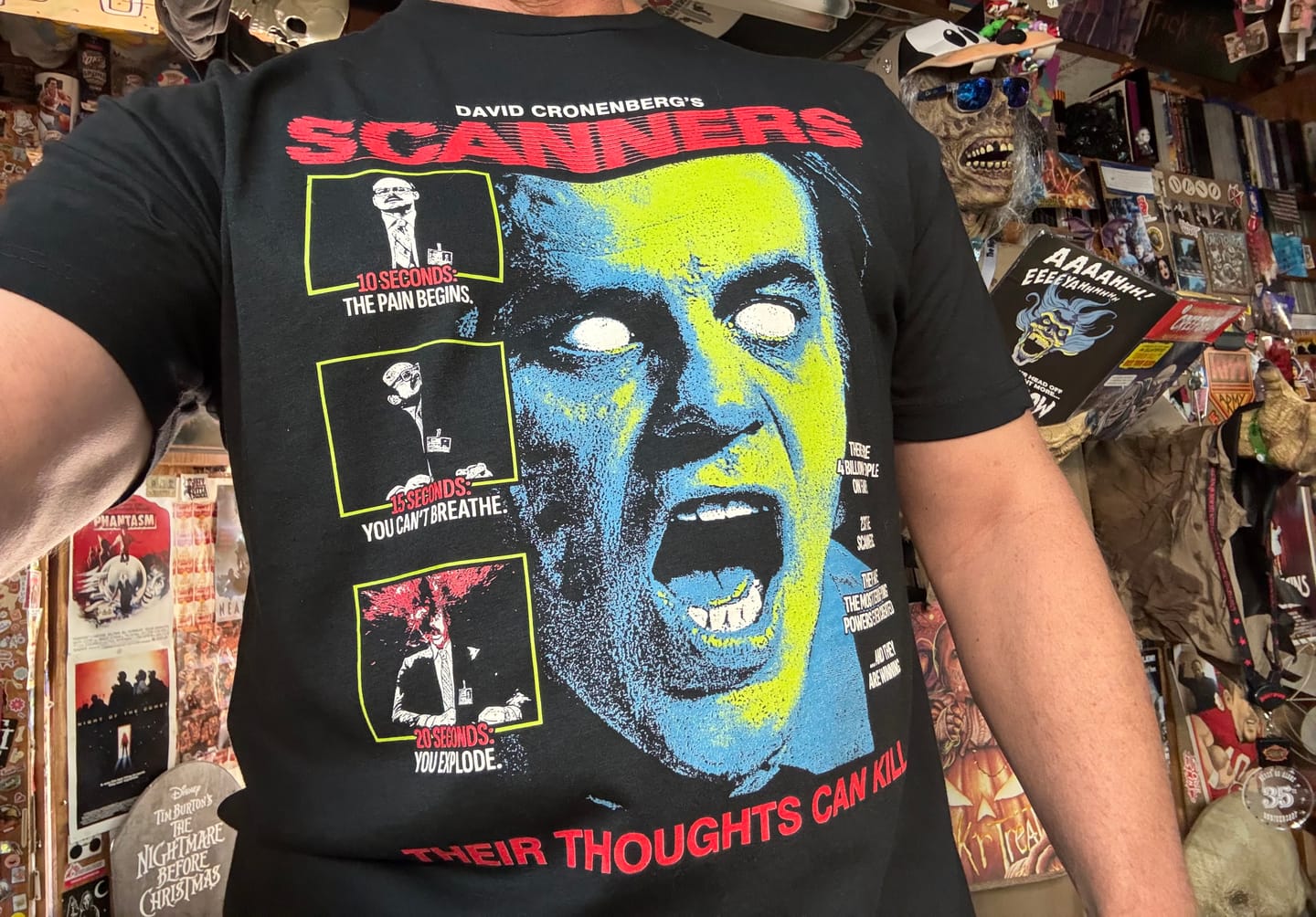 Customer photo review of SCANNERS: THEIR THOUGHTS CAN KILL - T-SHIRT