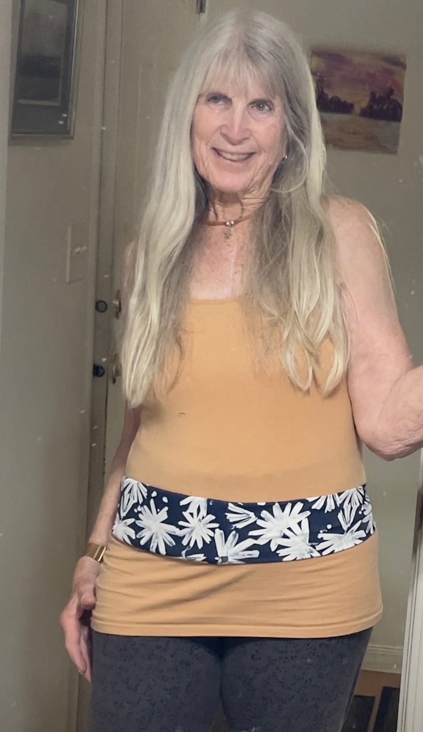 Customer photo review of Pocketed Belt - Blue Dahlia