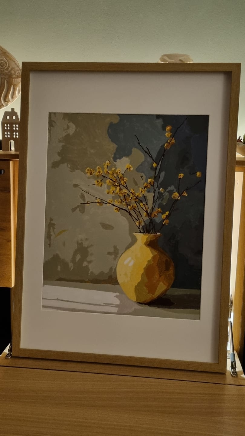 Customer photo review of Malen nach Zahlen - Goldene Vase