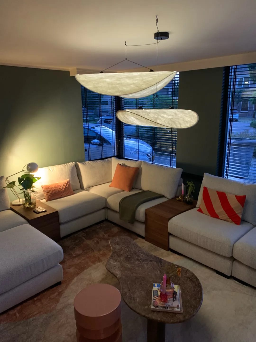 Customer photo review of Wavy Cloud Pendant Light, White Fabric Shade, LED, 30–100 cm
