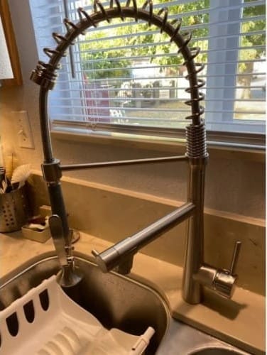 Customer photo review of Mariefred Gooseneck - Pull-Down Kitchen Sink Faucet with Cone-Shaped Sprayer