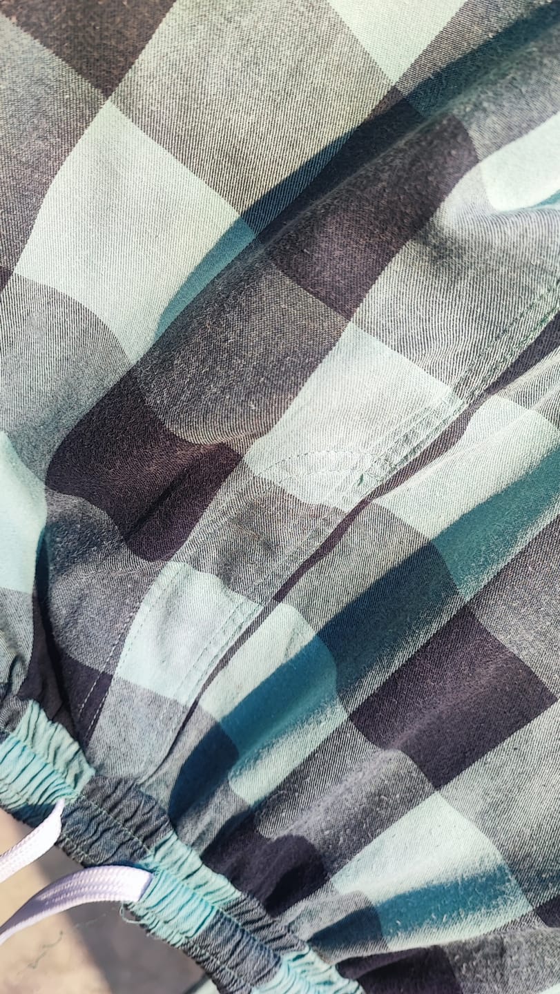 Customer photo review of TENDI Comfort Lounge Wear Pajama Pants – Green Plaid