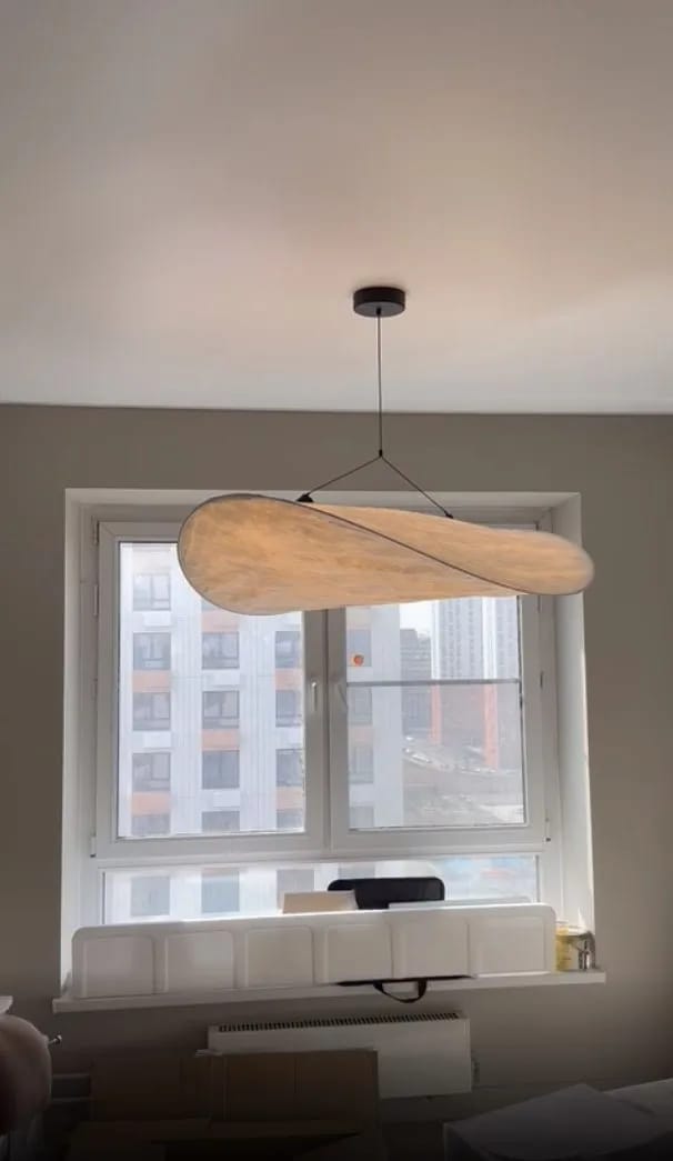 Customer photo review of Wavy Cloud Pendant Light, White Fabric Shade, LED, 30–100 cm