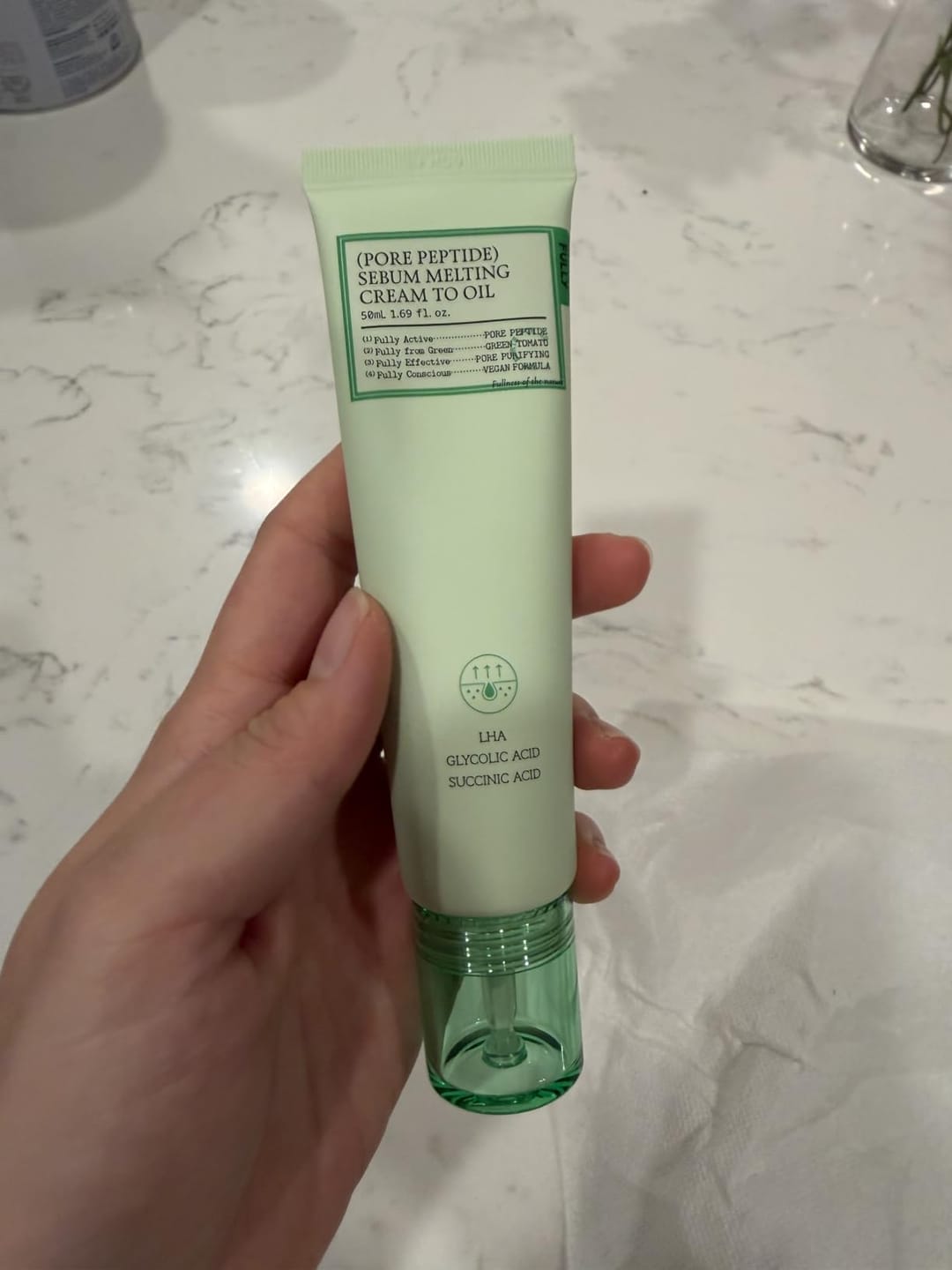 Customer photo review of Pore Peptide Sebum Melting Cream to Oil