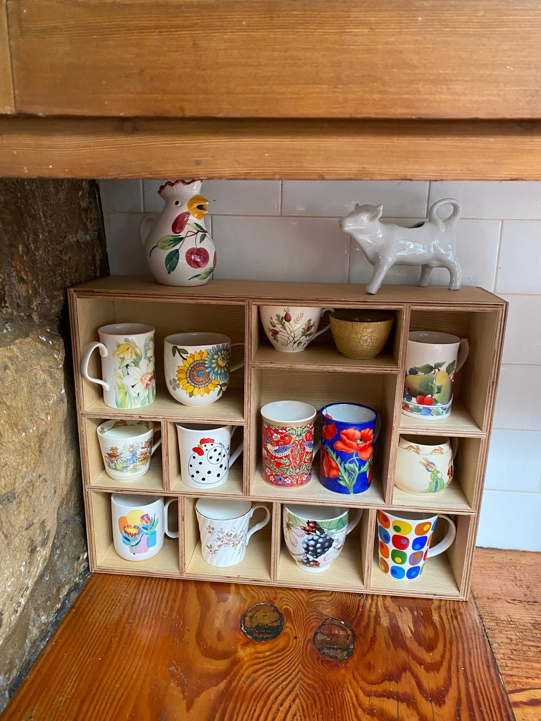 Customer photo review of Wooden Display Shelf for Mugs, Cups & Small Collectibles