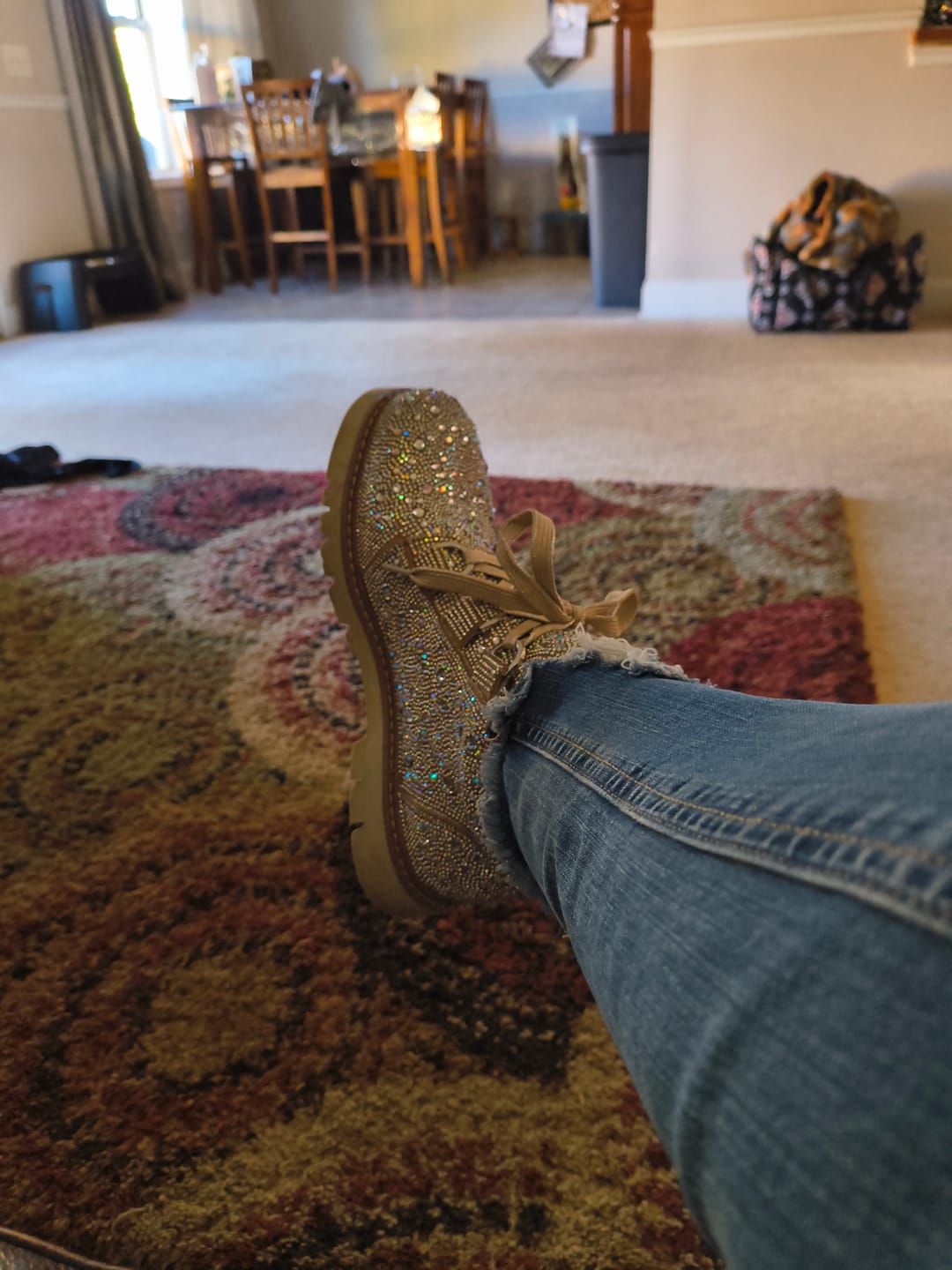 Customer photo review of Corky's Rhinestone Campfire Boots