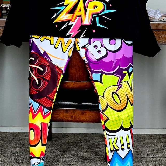 Customer photo review of Comic Pop Art Print Plus Size Leggings