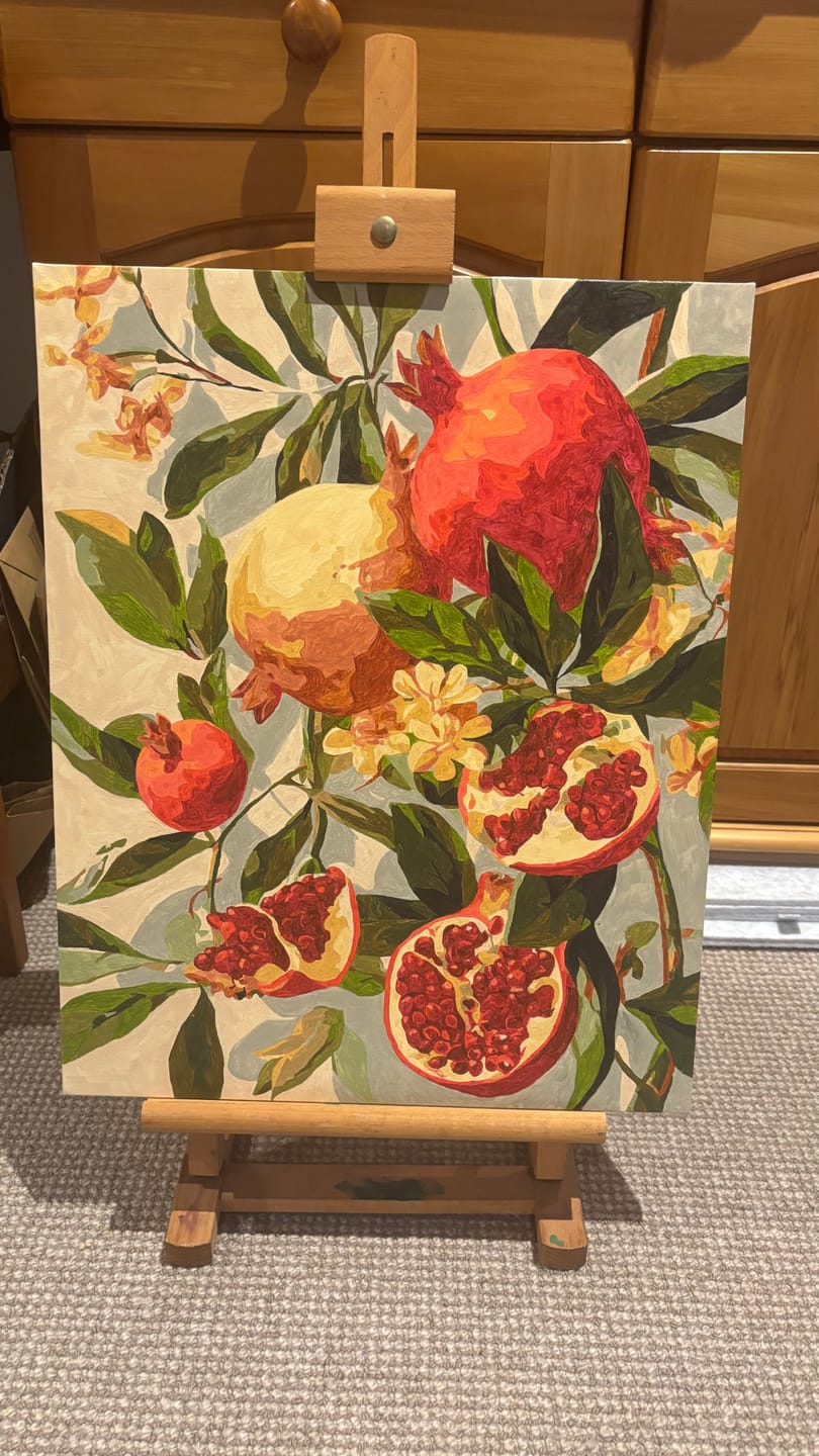 Customer photo review of Blooming pomegranates | Paint by Number