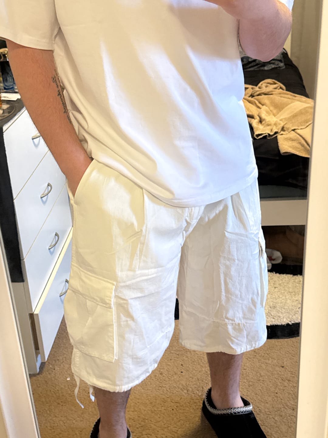 Customer photo review of Havana Cargo Shorts - White