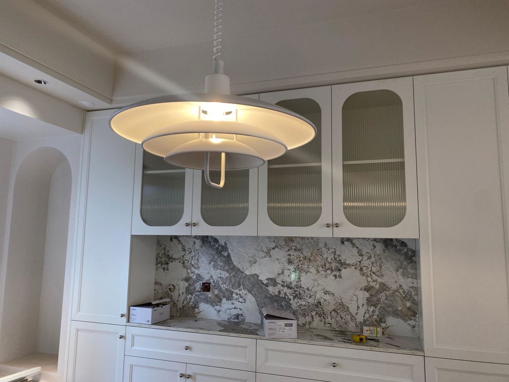 Customer photo review of Modern Pendant Light, Aluminium Concentric Screens, 50 cm