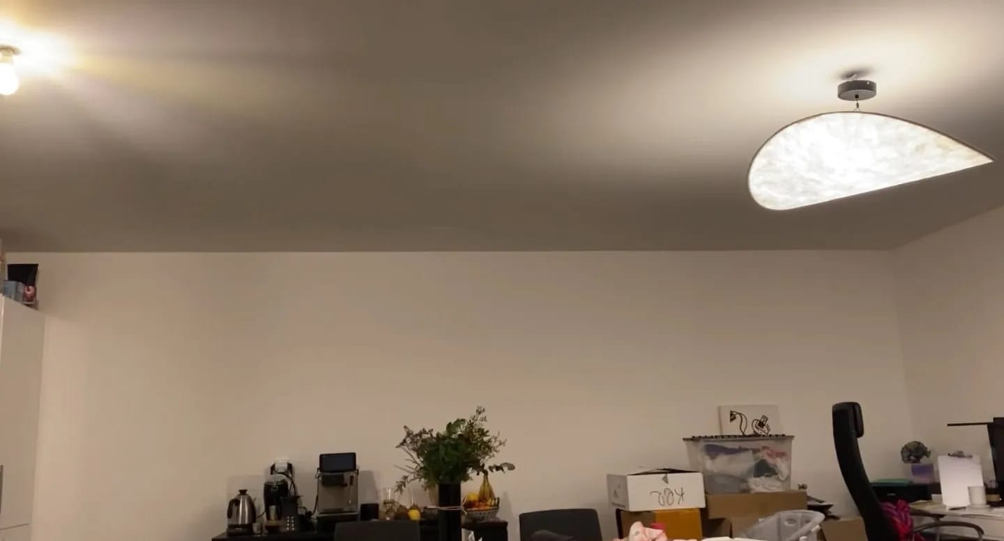 Customer photo review of Wavy Cloud Pendant Light, White Fabric Shade, LED, 30–100 cm