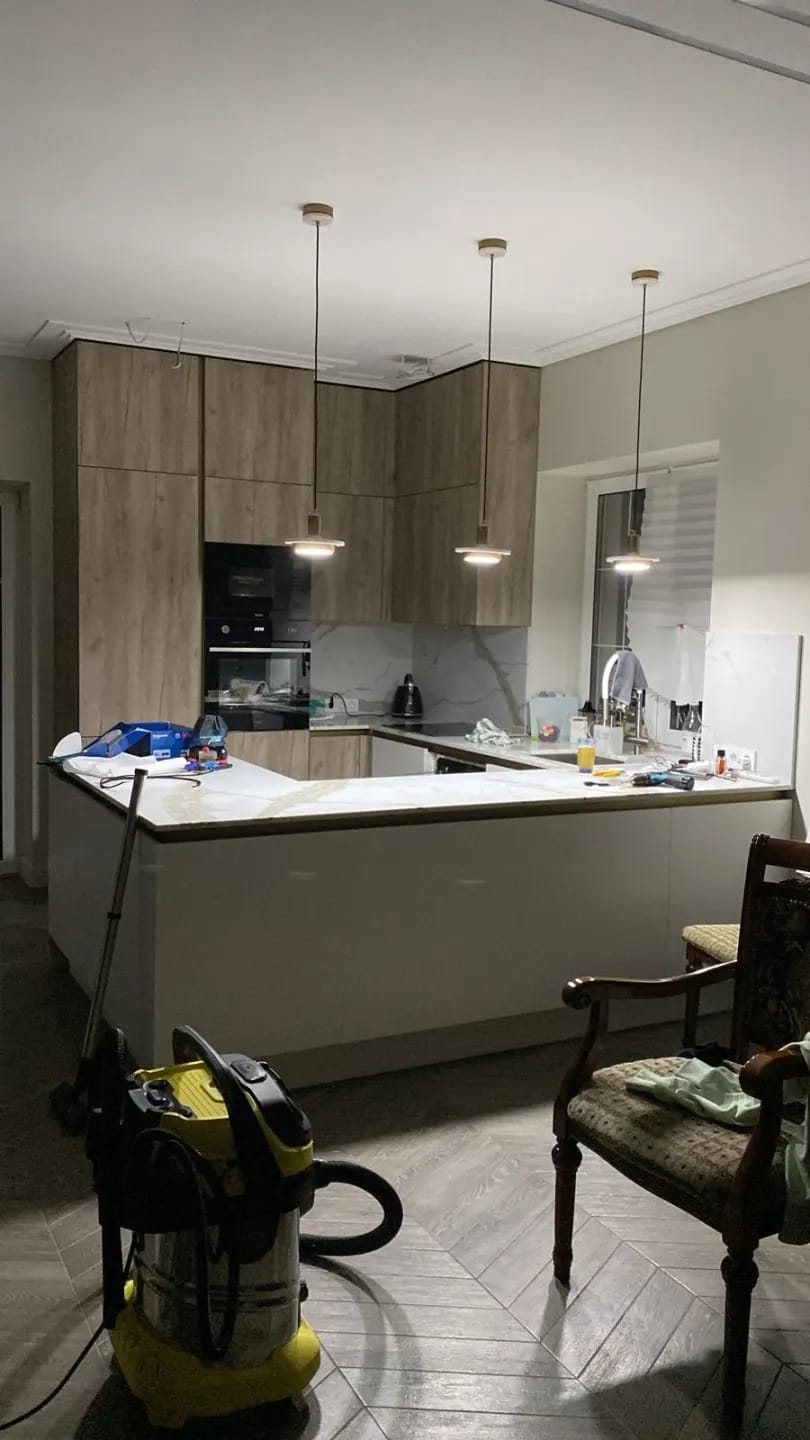 Customer photo review of Marble Plate Pendant Light, Brass Finish Shade, Acrylic, 20 cm