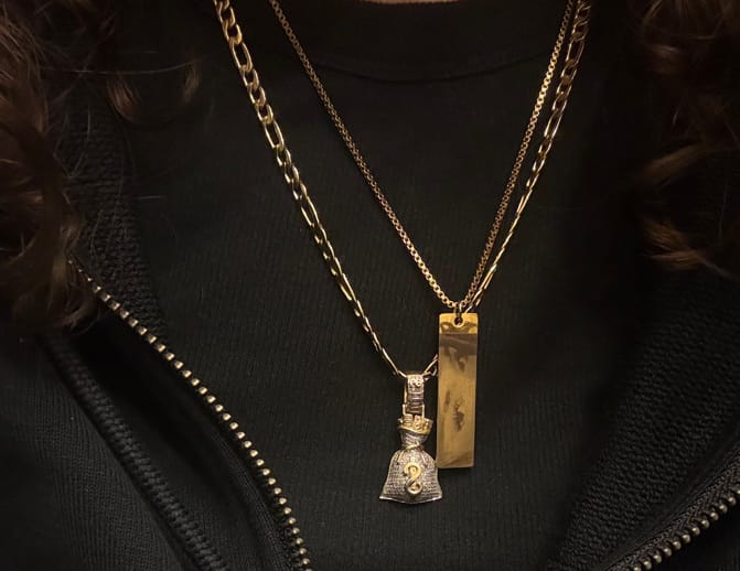 Customer photo review of Personalized Eye Photo Necklace