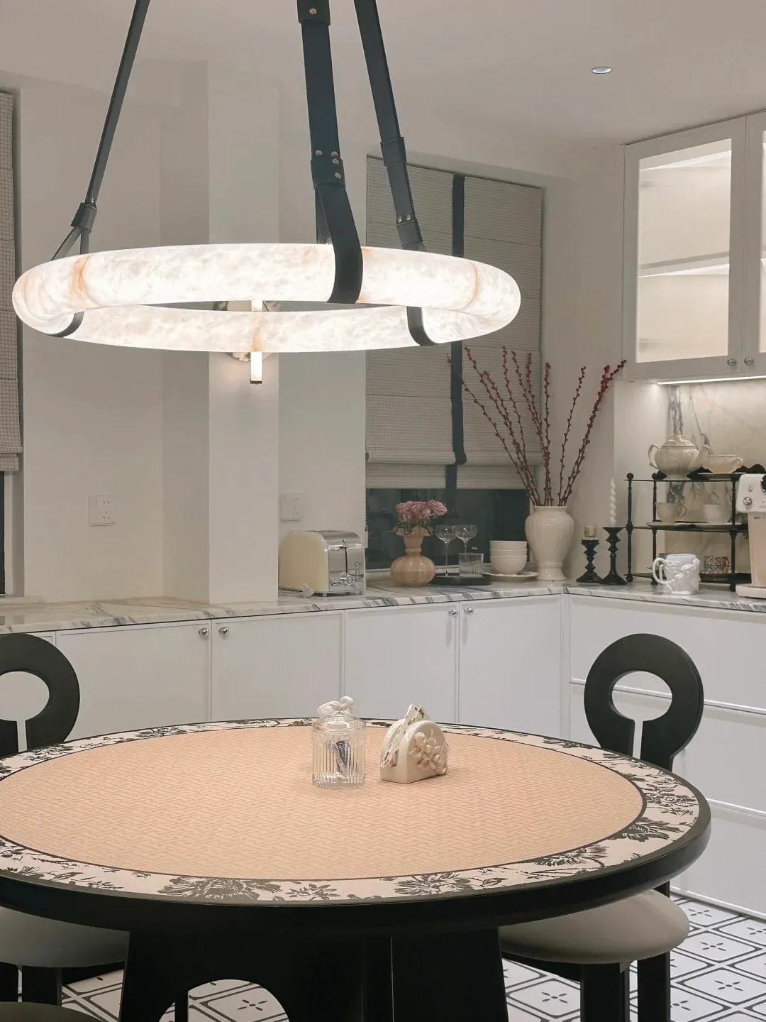 Customer photo review of Modern Round Alabaster Chandelier for Living Room Bedroom - Version 2