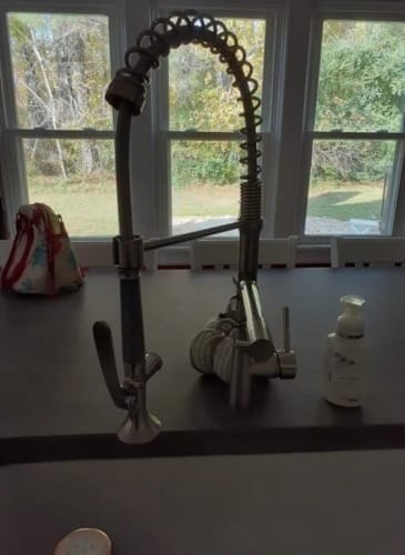 Customer photo review of Mariefred Gooseneck - Pull-Down Kitchen Sink Faucet with Cone-Shaped Sprayer