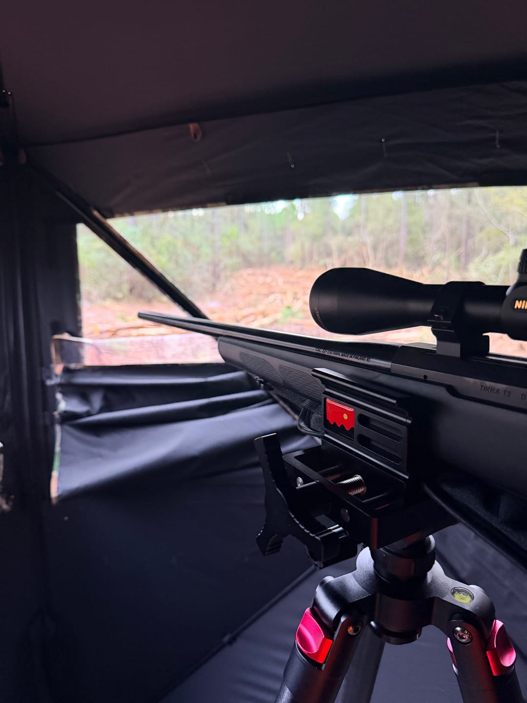 Customer photo review of FLASH SALE VisST See-Through Pop-Up Ground Blinds with Silent Magnetic Door