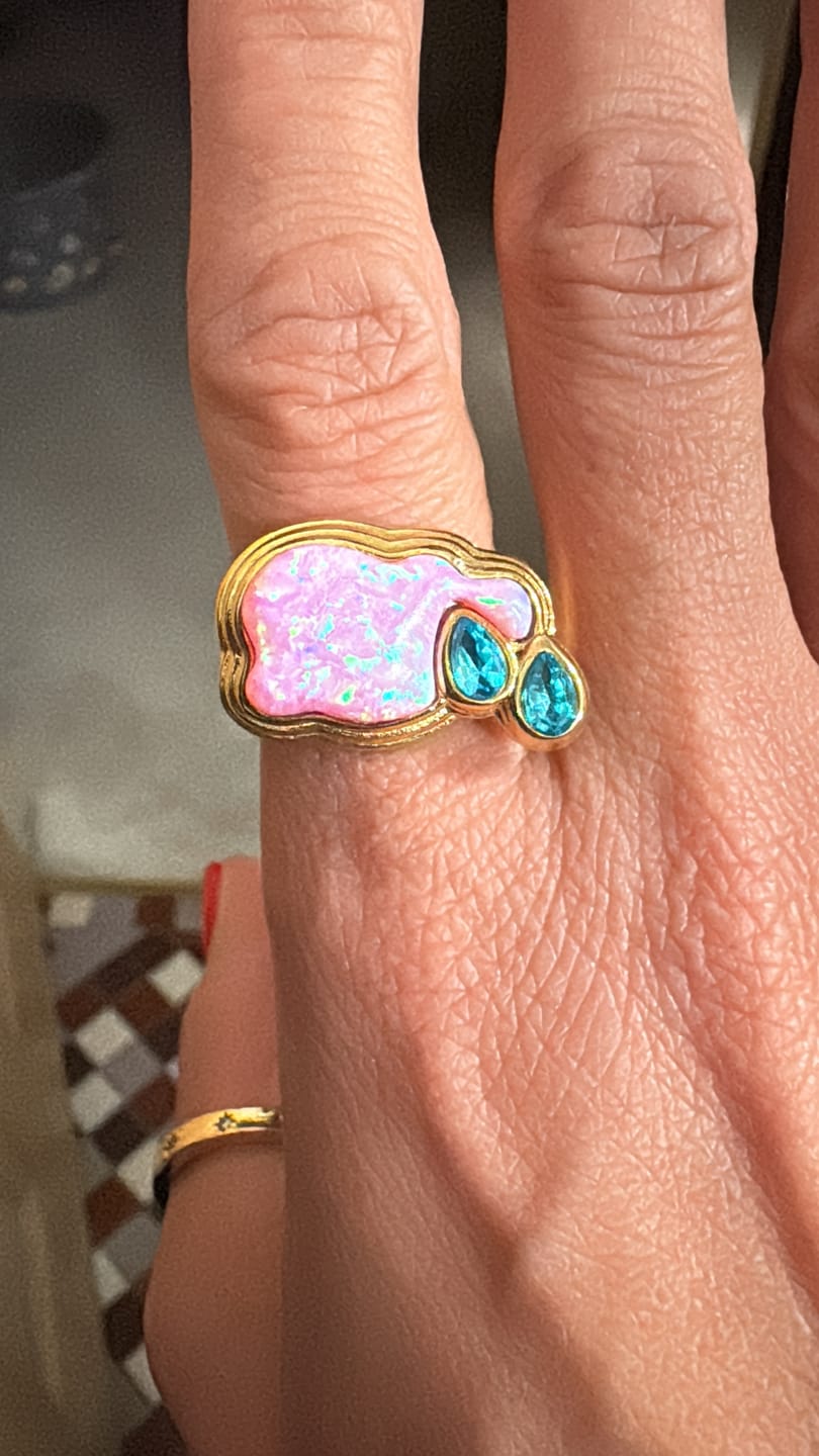 Customer photo review of Cry Me a River Pink Opal Ring