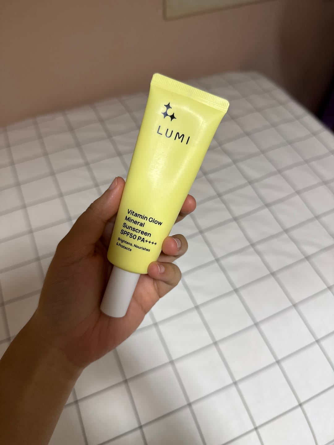 Customer photo review of Vitamin Glow Mineral Sunscreen SPF50 PA++++