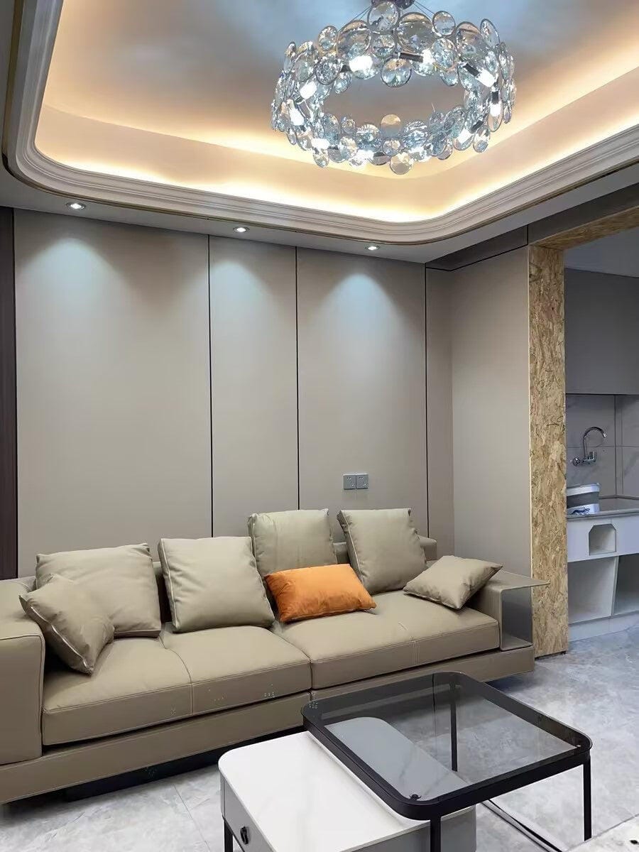 Customer photo review of Chrome Crystal Chandelier, Low Profile, 17 cm High, Round or Oval
