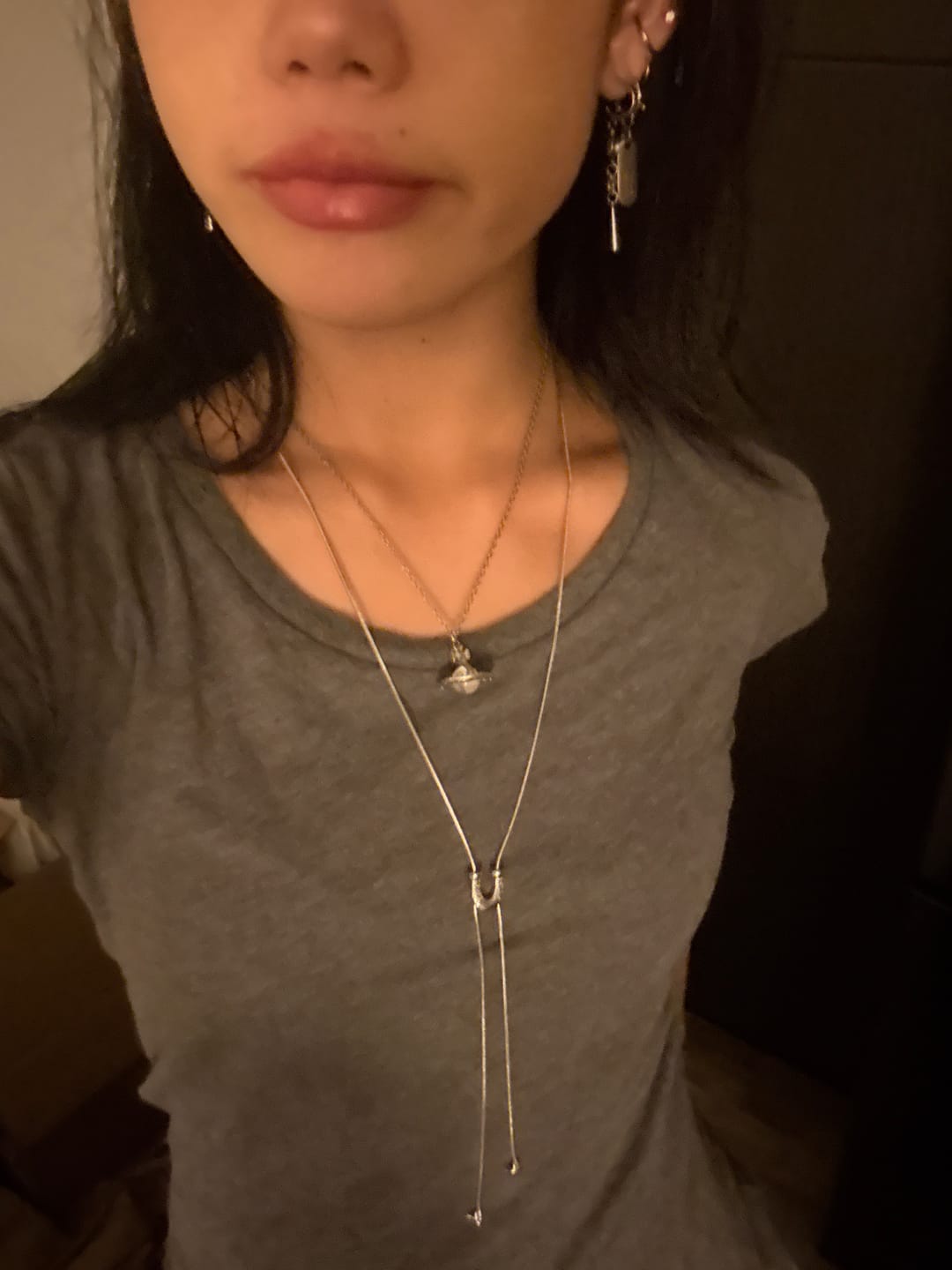 Customer photo review of Horseshoe Lariat Necklace