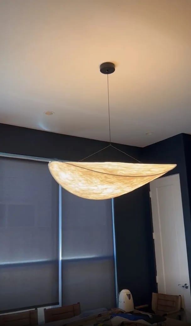 Customer photo review of Wavy Cloud Pendant Light, White Fabric Shade, LED, 30–100 cm