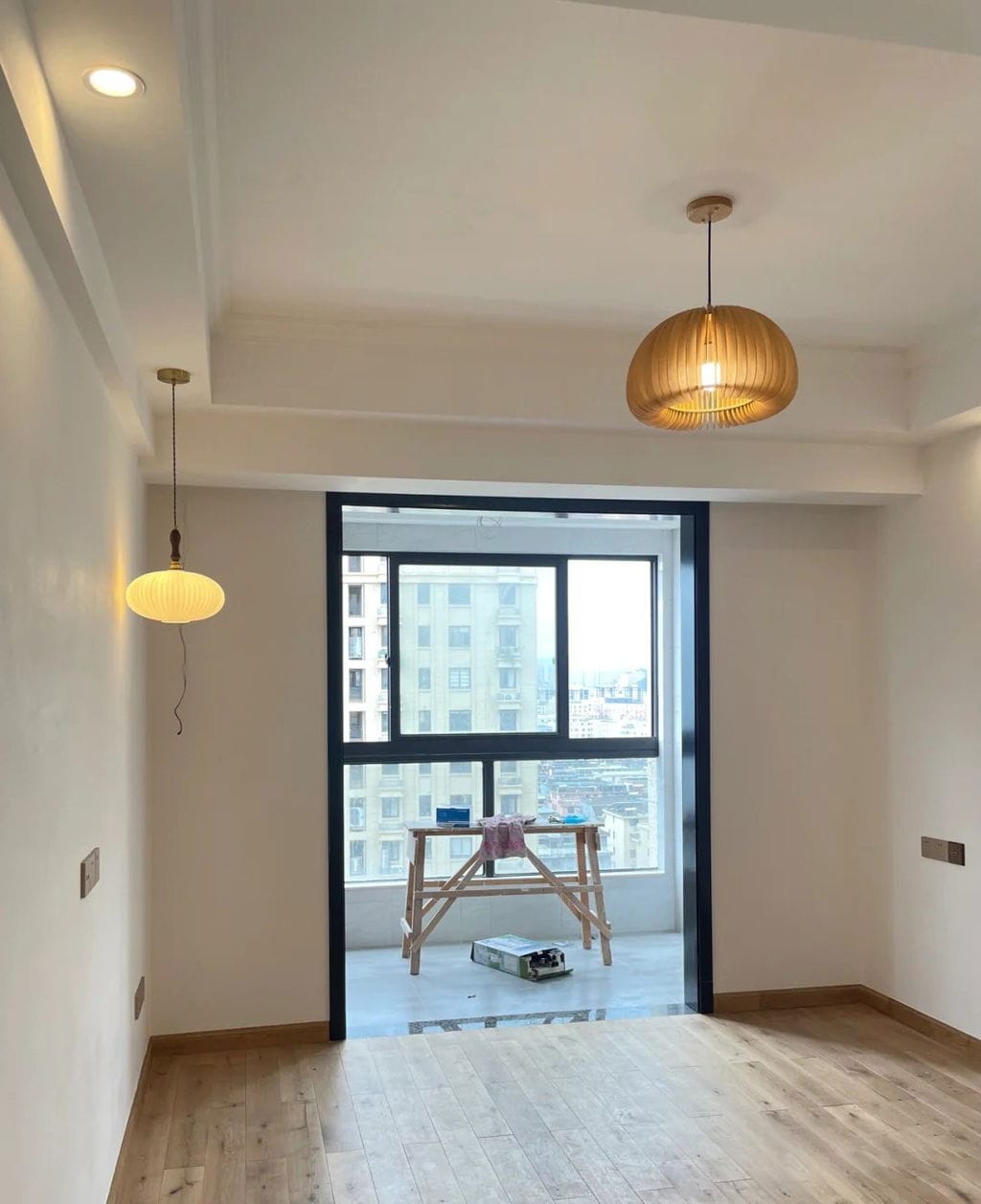 Customer photo review of Wood Pendant Lamp, Rounded Slat Dome, Natural Wood, 150 cm Cord