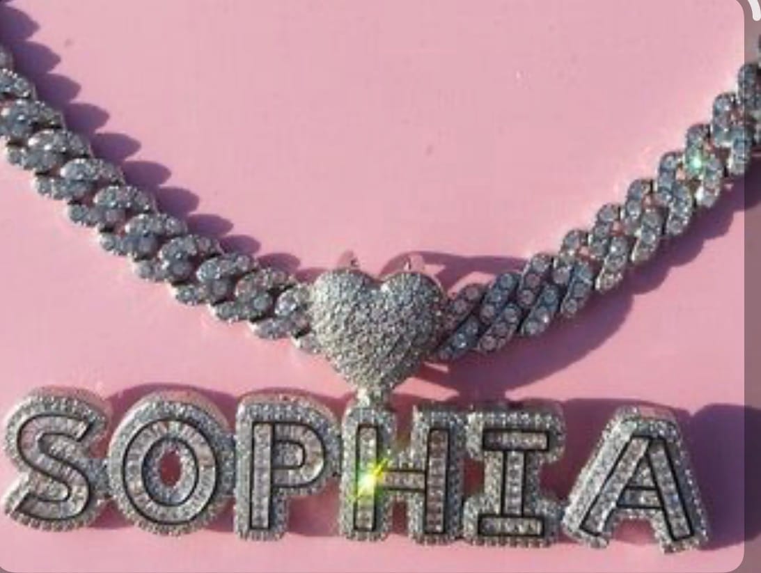 Customer photo review of UNIQUELY YOURS NAME PLATE NECKLACE
