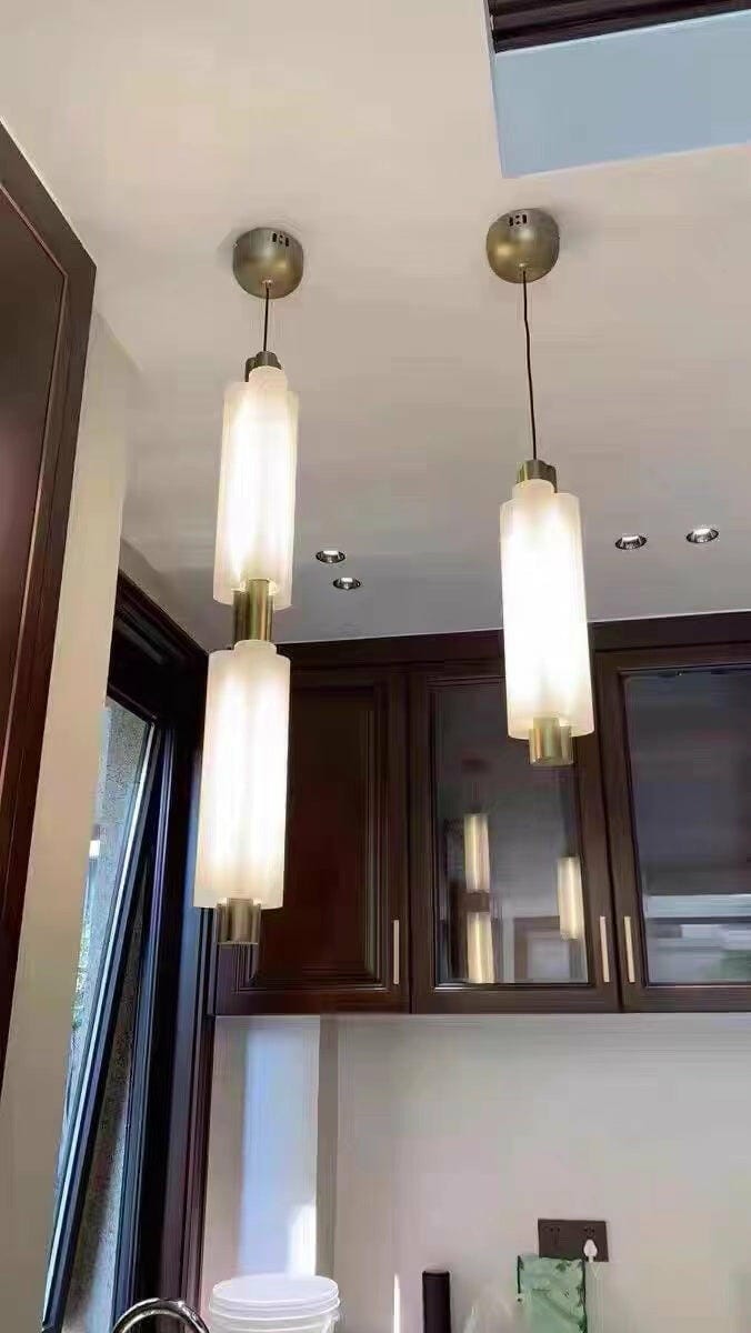 Customer photo review of Frosted Cylinder Pendant Light, Acrylic, Integrated LED